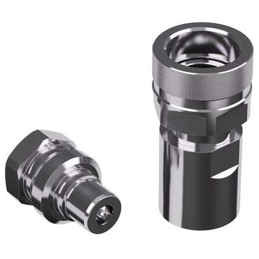 Screw-to-connect coupling with poppet valve stainless steel series HH